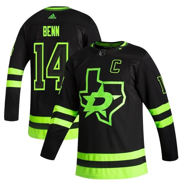 Herren Dallas Stars Eishockey Trikot Jamie Benn 14 2020-21 Schwarz Authentic